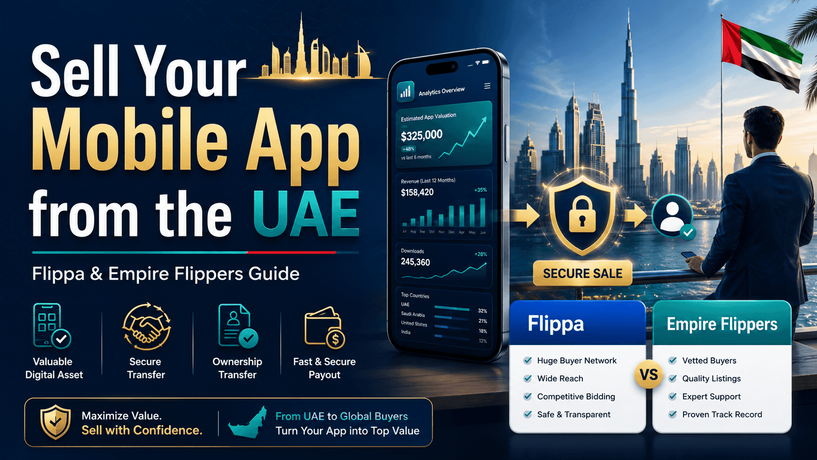 How to sell your mobile app from the UAE on Flippa and Empire Flippers