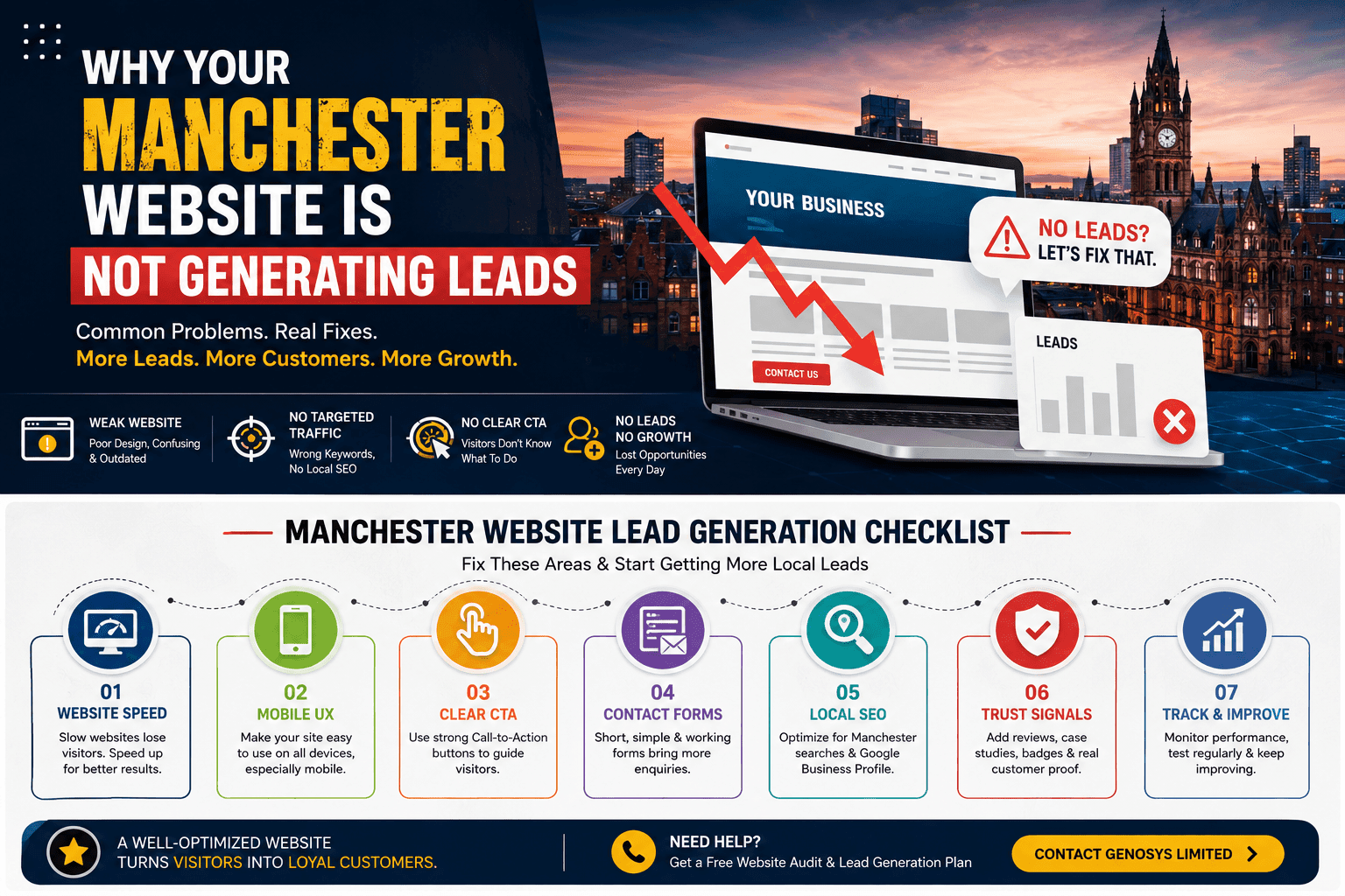 Local business website failing to generate leads Manchester guide