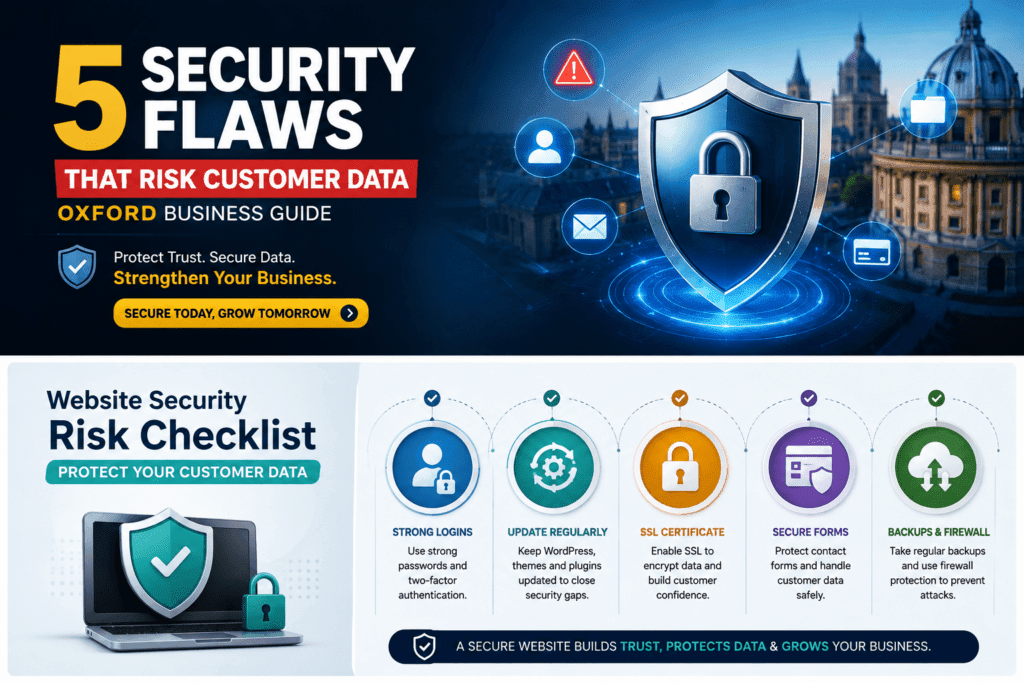 Security flaws risk customer data Oxford business website security guide